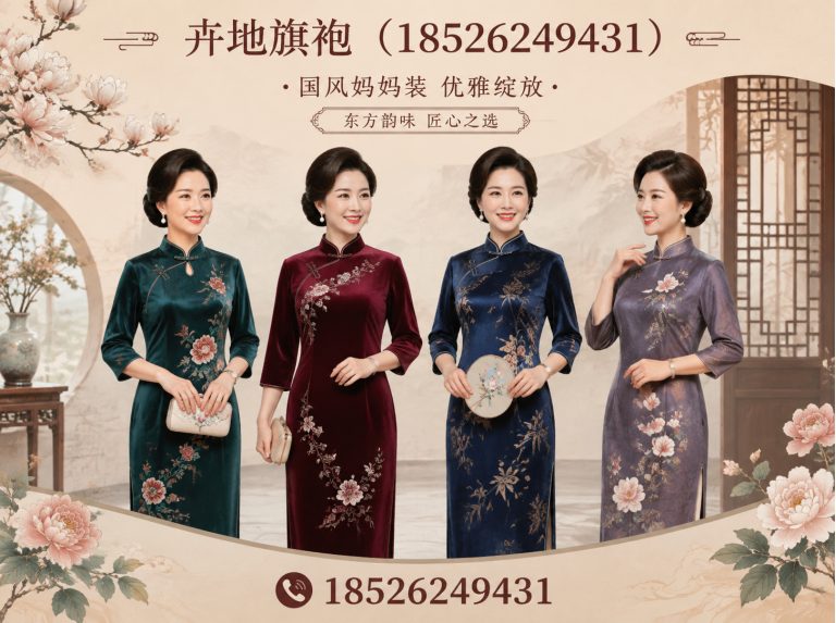 河北区新中式旗袍展示图